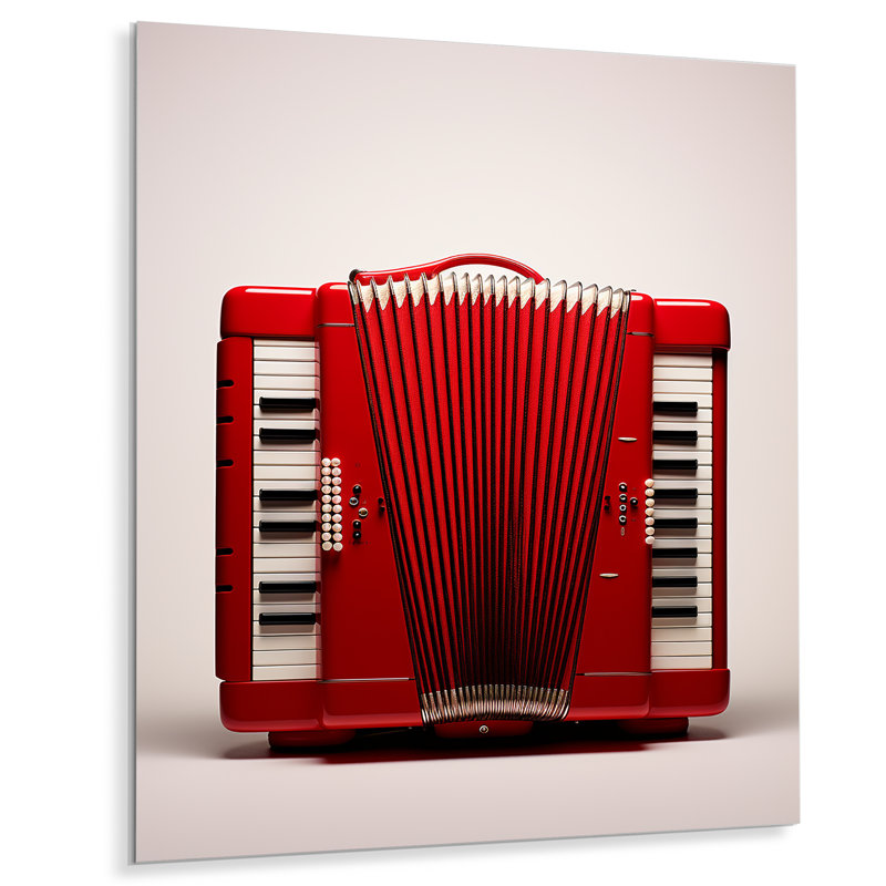 «Music Accordions Accord Classic Red I» sur, H 20 po x l 12 po x P 1 po