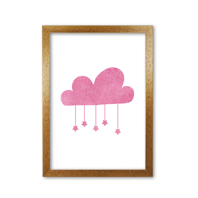 Cloud - Painting, Honey Oak Frame, 42 cm H x 30 cm W x 5 cm D