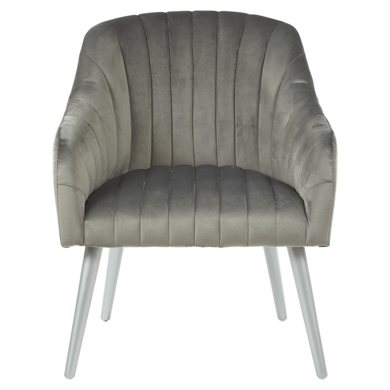 Galena Velvet Armchair, Grey