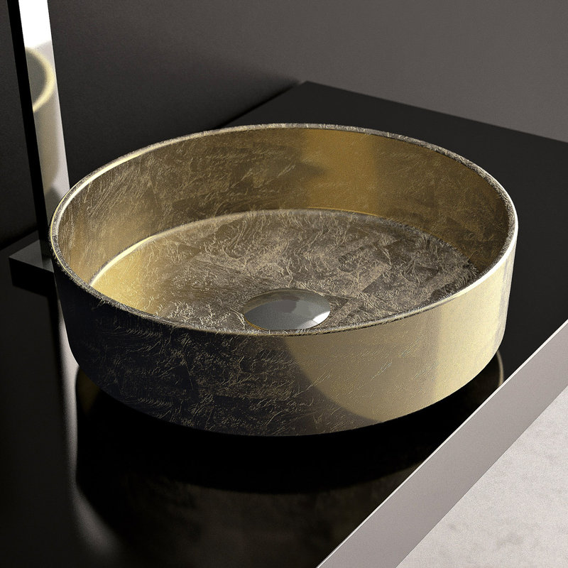 Rho 16.2'' L Bathroom Sink, Gold Leaf