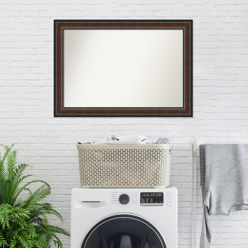 Halcott Solid Wood Rectangle Wall Mirror, 37" H x 26" W