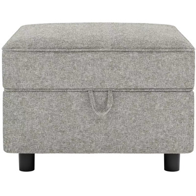 Sarino 26” Wide Upholstered Square Storage Ottoman Sectional Sofa Footstools