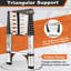 Échelle télescopique, échelle d'extension en aluminium rétractable avec 2 stabilisateurs triangulaires, échelle polyvalente à conception lente, capacité maximale de 330 lb-114335435