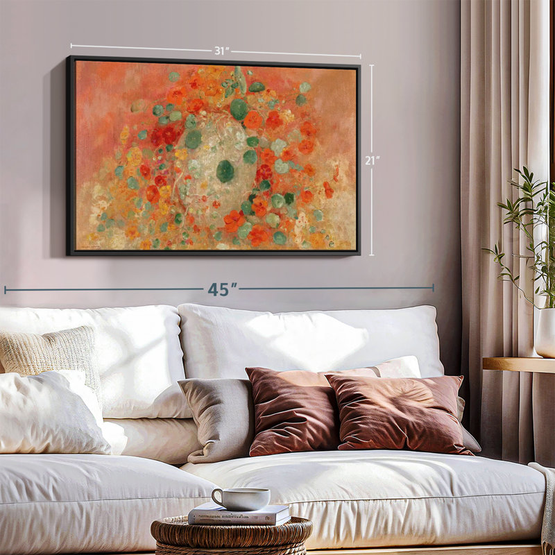 «Nasturtiums 1905, reproduction sur toile», H 21 po x l 31 po