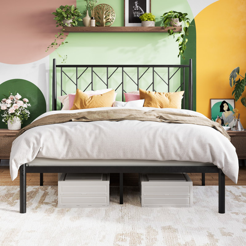 Nancarrow Metal Slat Bed, Queen, Black