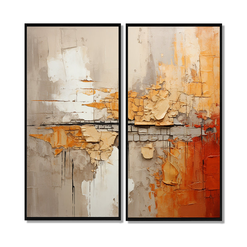 Codel - Jaune, reproduction d'art sur toile 2 pièces, 32" H x 32" W, Black, Impression encadrée flottante