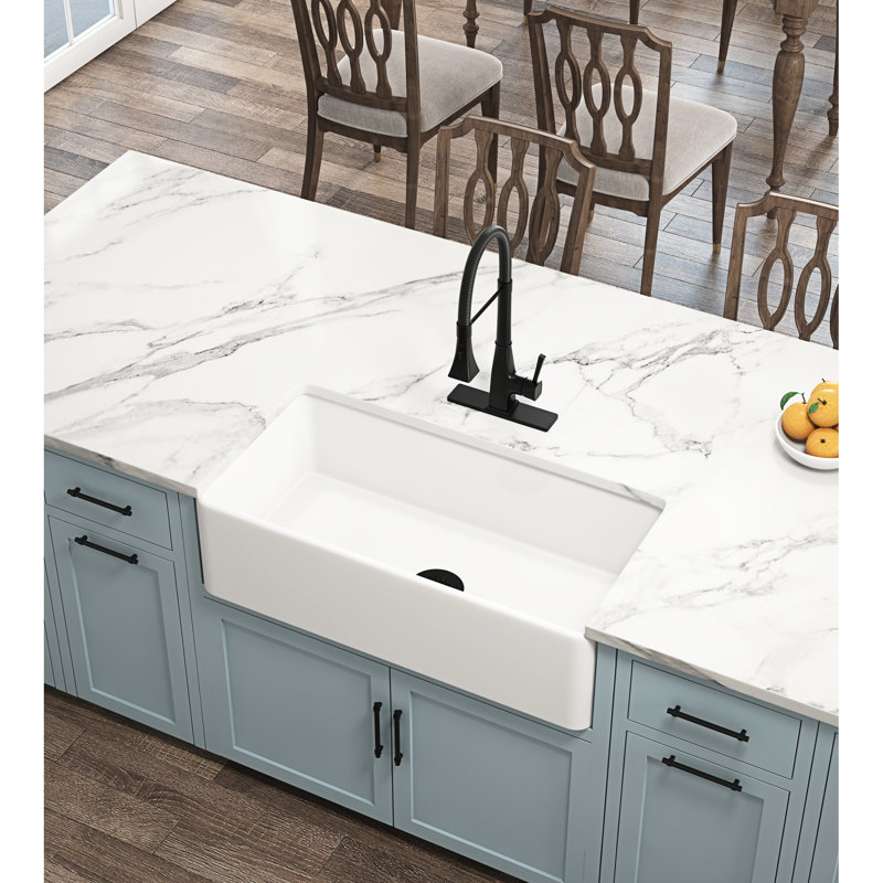 Évier de cuisine blanc sous comptoir en céramique: 35,51 po X 18,52 po 10,28 po, pour évier profond: sous-comptoir en céramique, 36 x 18 x 10, usure et déchirure