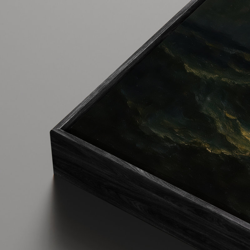 Art mural sur toile encadrée, "Moonlit Seaview", impression murale pour chambre à coucher - 16 po x 24 po, H 24 po x l 16 po