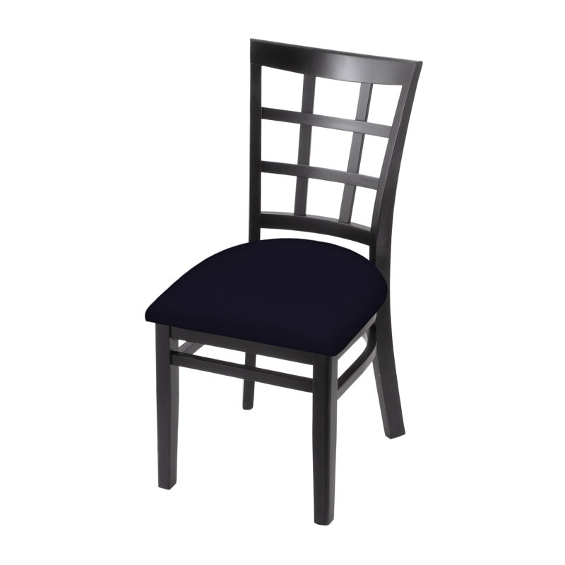 Chaise d'appoint à dossier échelle en bois massif, Noir, Crépuscule Canter