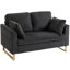 HOMCOM 2 Seater Sofa, 140 cm Corduroy Upholstered Loveseat, Dark Green
