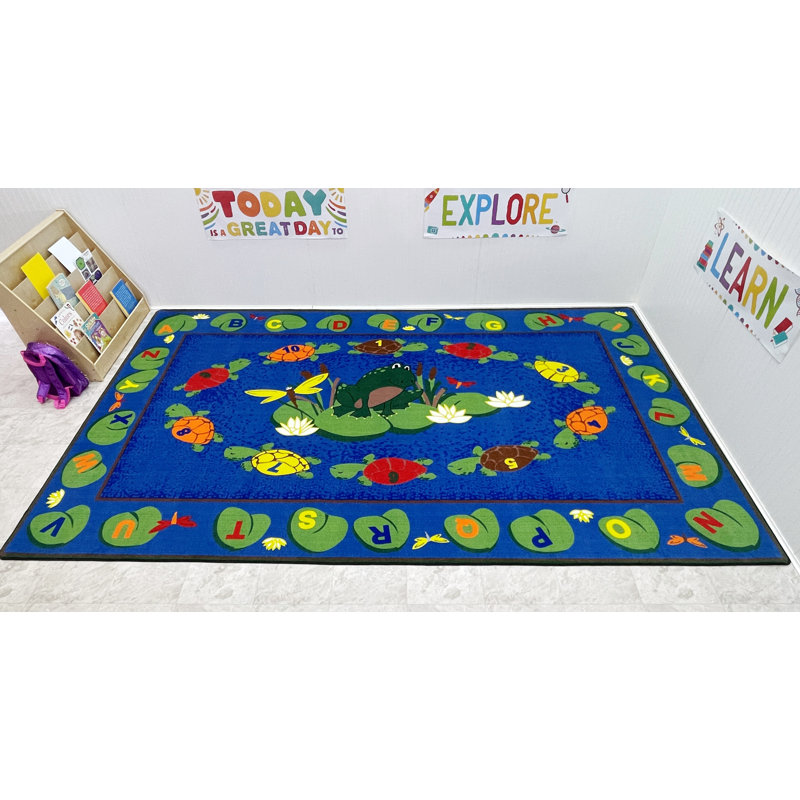 Turtle Circle Time Area Rug, Rectangle 6' x 8'6"
