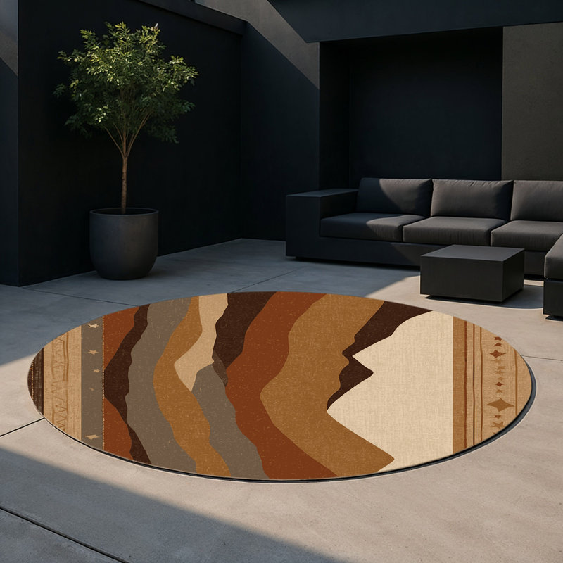 Blazing Mesa Indoor And Outdoor Area Rug, Round 5'