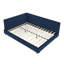 Structure de lit tapissier grand format, canapé-lit avec dossier confortable et accoudoirs pour la chambre à coucher et le salon-118037777