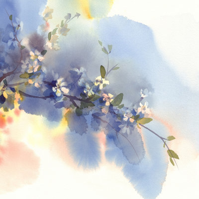 Lesli Sakura Branches by Eglelip - Wrapped Canvas Painting