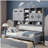 Wooden Daybed with Drawer and Integrated Closet and Shelves-1204537387-1204537385