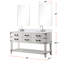 Meuble-lavabo double blanc 60 po x 22 po à comptoir en quartz blanc, miroir, l 28 po x H 36 po, salle de bain en chêne 60 po 22 D, quartz, 28 miroirs-66978717