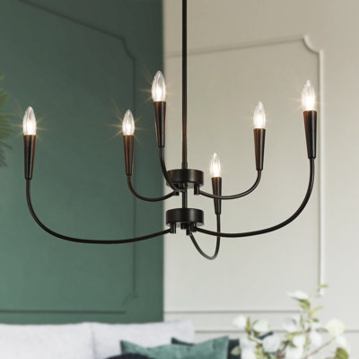Lustre classique / traditionnel à 6 lumières de style bougie Kaymarie