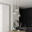 Luminaire suspendu doré à 1 lumière avec abat-jour globe en verre (1 ensemble)