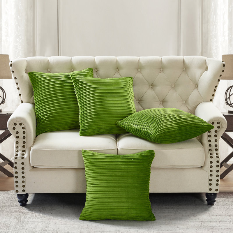 Housse de coussin carré en flanelle nervurée, Yeux verts