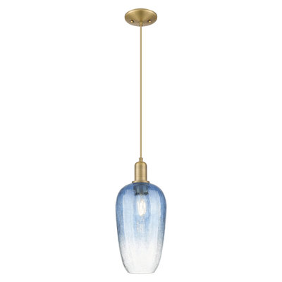 Downtown Urban - Brookhaven Flute - 1 Light 7" Cord Hung Mini Pendant - Champagne Bronze Finish - Opal Shade