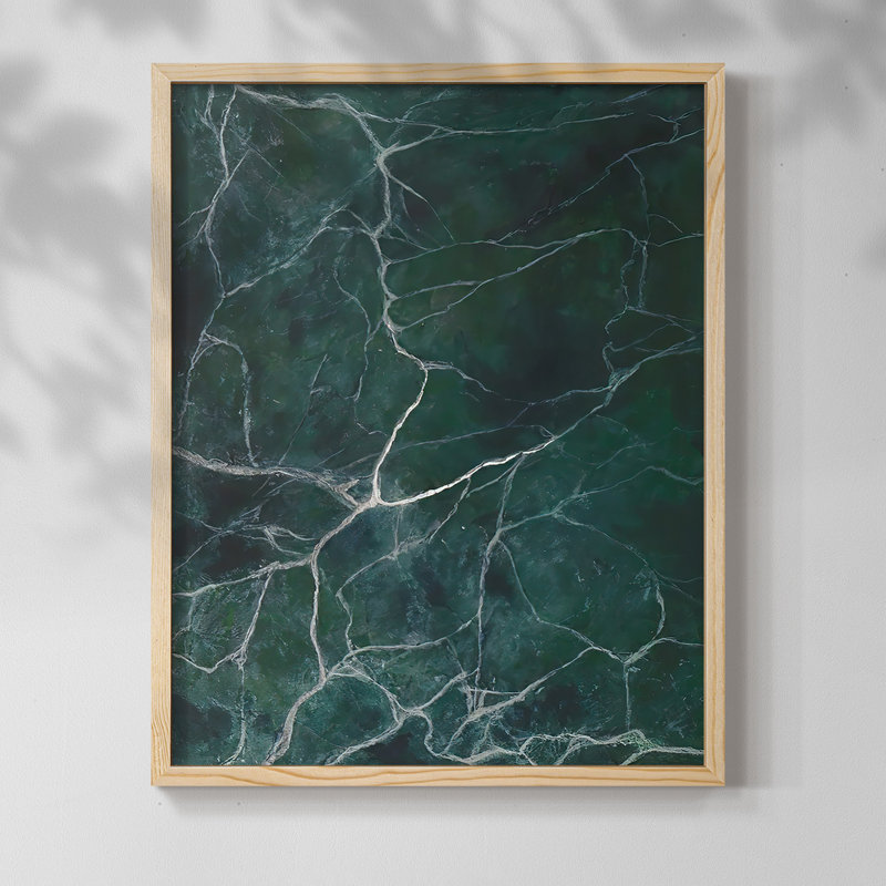 Jade Marble II, reproduction encadrée - bois massif, H 11 po x l 9 po