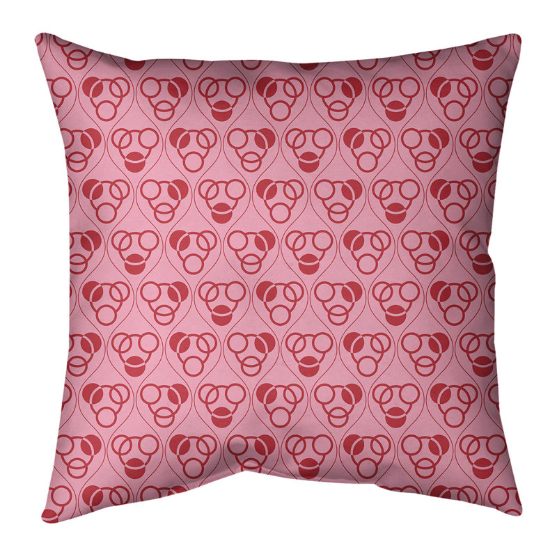 Coussin décoratif 14 po, 16 po x 1 po, Rose / Rouge