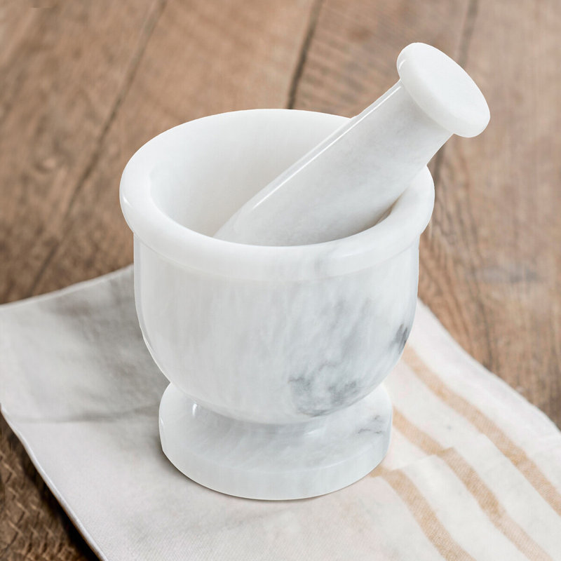 Lariviere Marble Mortar And Pestle Set, White