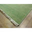 Tapis vert menthe poivrée 8 pi 1 po x 10 pi 3 po, noué à la main, tissage dense, ton sur ton, sans bordure, laine et soie, luxuriant et moelleux, tapis oriental