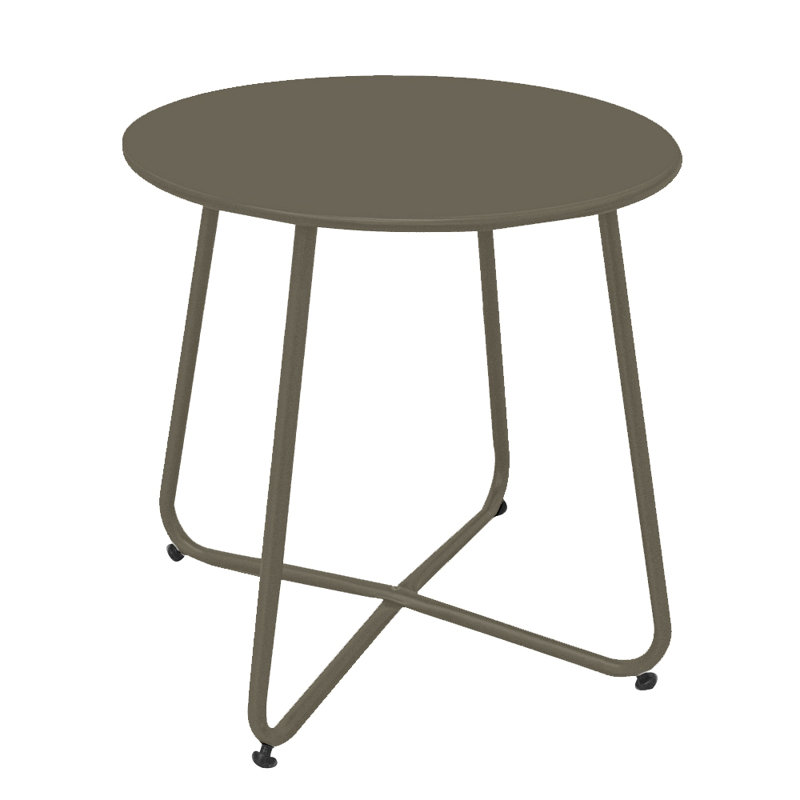 Chambliss Round Metal Outdoor Side Table , 45cm cm W 45cm cm D, Dark Brown