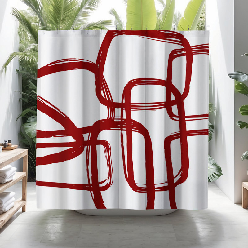 Coco Shower Curtain, Red