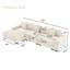 130" Oversized Corduroy L-Shape Sectional Sofa with Ottoman-513591109