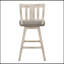 Ensemble de 2 chaises à hauteur de comptoir, chaise pivotante à 360 degrés en bois d'hévéa massif, dossier à lattes verticales-300113010