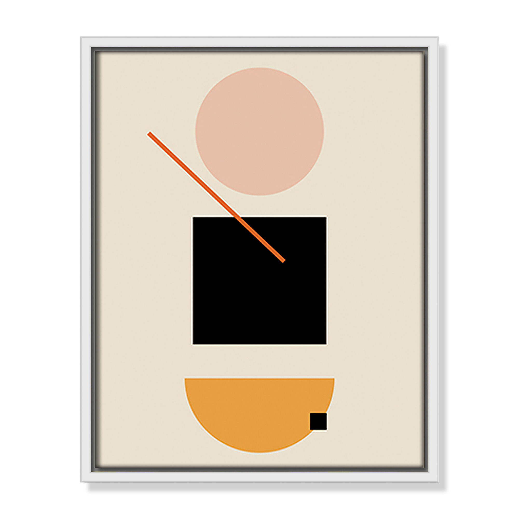 Simple Shapes by Daniela Santiago, 15.5" H x 12.5" W x 2" D, White Framed