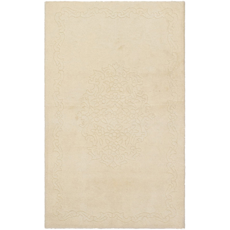 Tapis crème en laine noué à la main Aster Indo