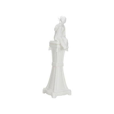 Chinoserie, femme sur piédestal