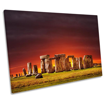 Stonehenge Landmark Sunset - Wrapped Canvas Print