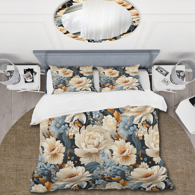 Ensemble de housse de couette Burtha, Housse de couette simple + 1 taie décorative stan