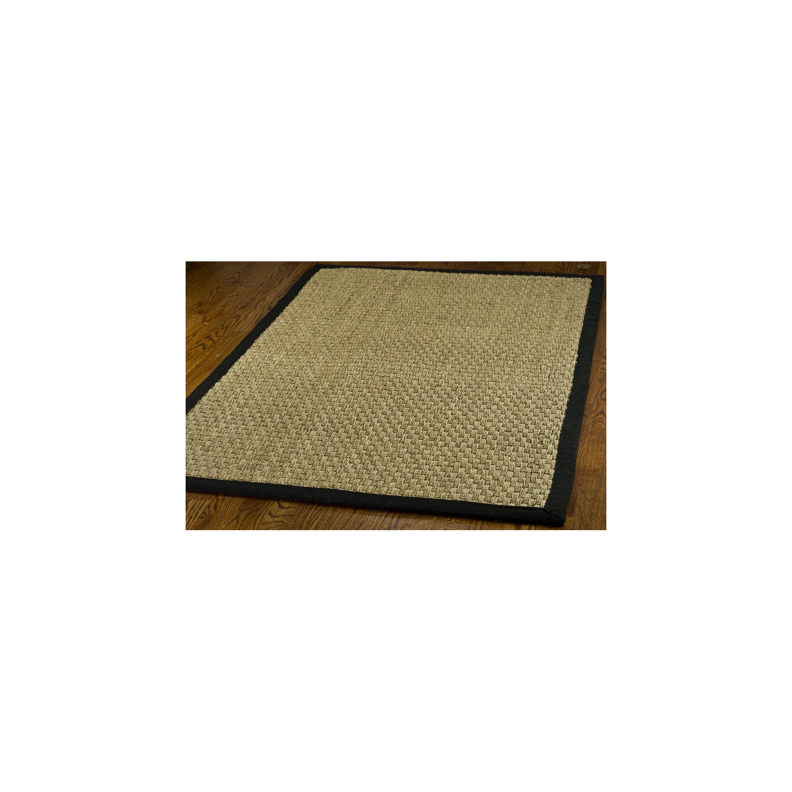 Auckland Natural/Black Area Rug, Square 1'6"