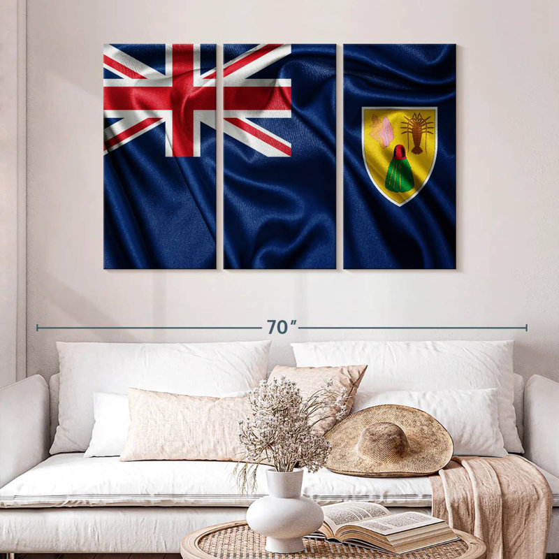 Borges Satin Turks And Caicos Flag, 32" H x 50" W
