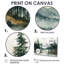 «Green Pine Trees Mist Morning I», ensemble d'art mural pin-107213682-107213687