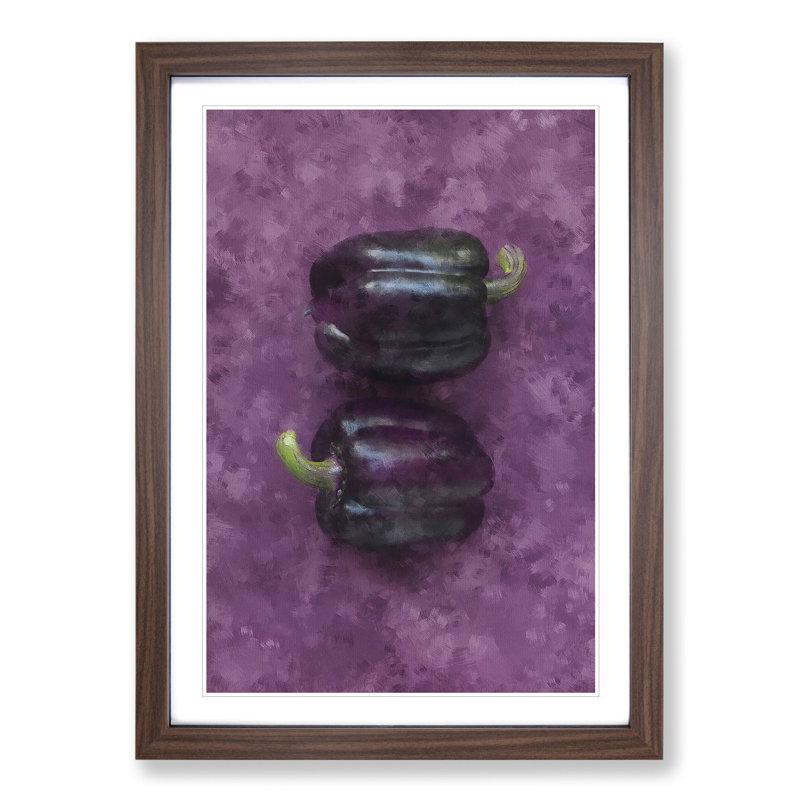 Purple Bell Peppers - Framed Print, 36cm H x 27cm W x 2cm D, Walnut Framed