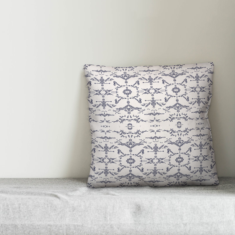  Coussin Faded, Blanc / bleu marine, 20 po x 20 po