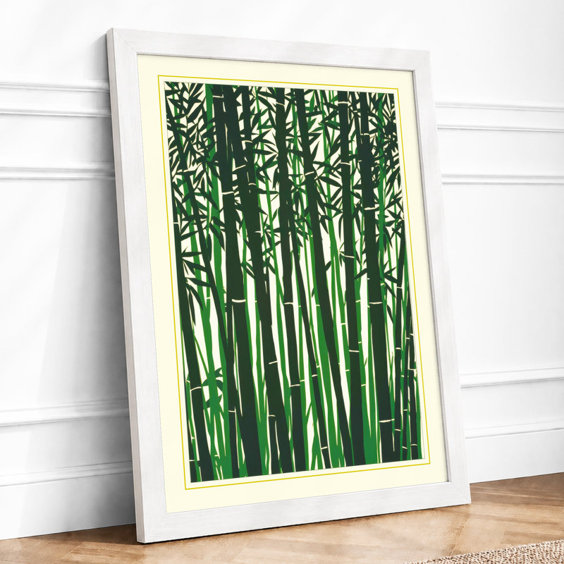 Bamboo Stand Japandi - Framed Print, A3 - 42.0 x 29.7 cm, White
