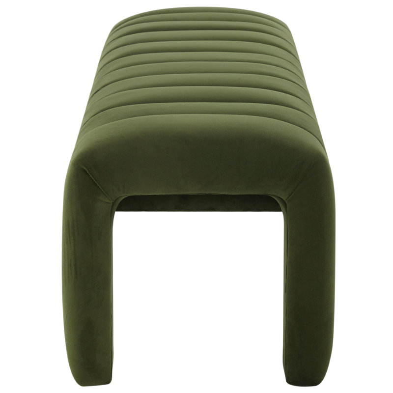 Bellisima Upholstered Bench, Forest Green Velvet