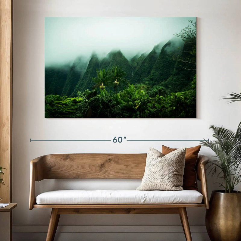 Paysage Alvord brumeux Kaneohe, H 34 po x l 51 po
