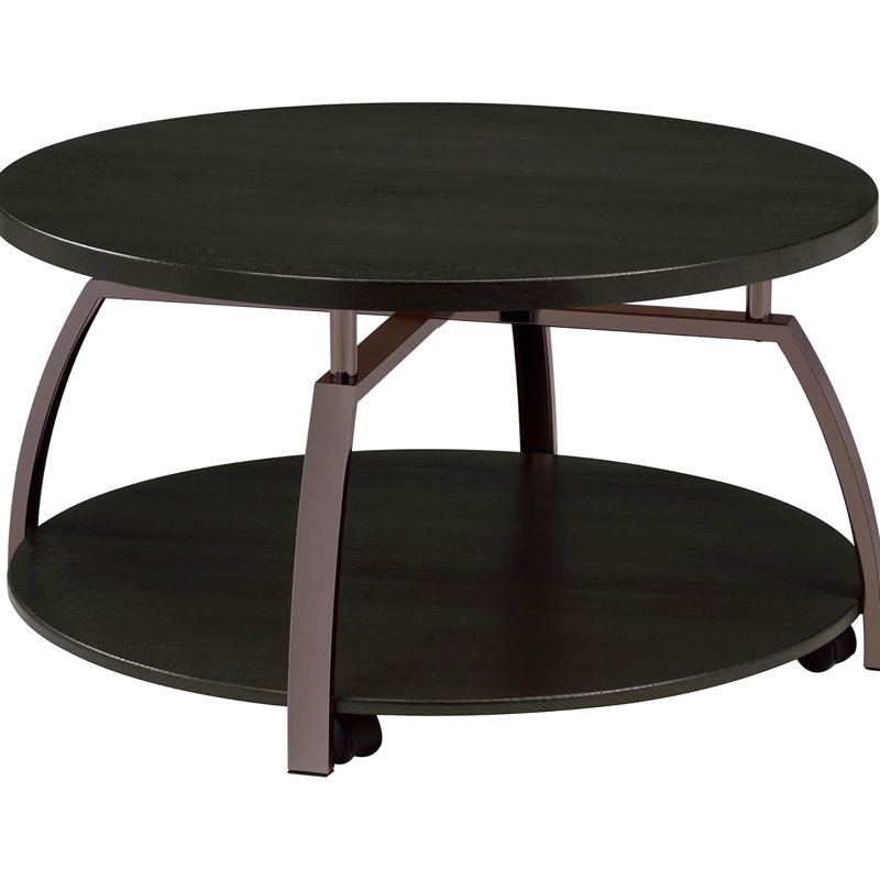 Table de salon moderne gris foncé et nickel noir - chic et fonctionnel