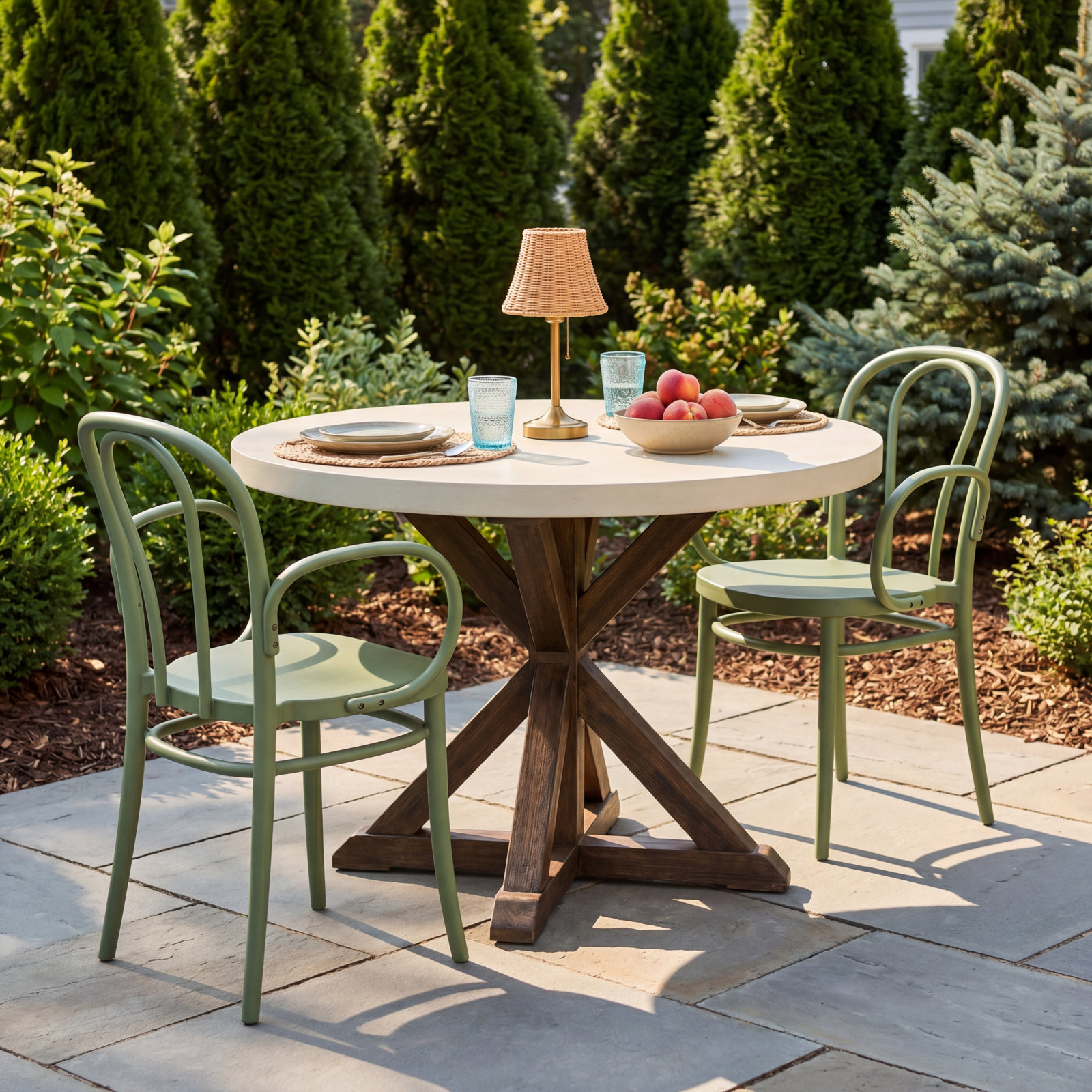 Farrah Stacking Patio Dining Armchair, Olive Green