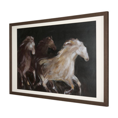 Running Wild Embelished Textured Framed Art Print Matted under Glass