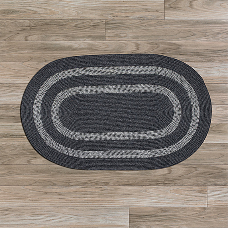Van Cleef Hand-Woven Charcoal Area Rug, Oval 4' x 6'