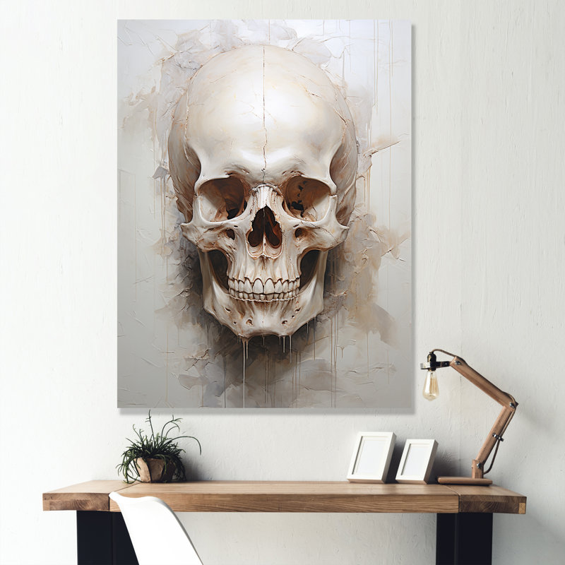 Crânes résonnants IV sur toile, H 20 po x l 12 po x P 1 po, Toile tendue